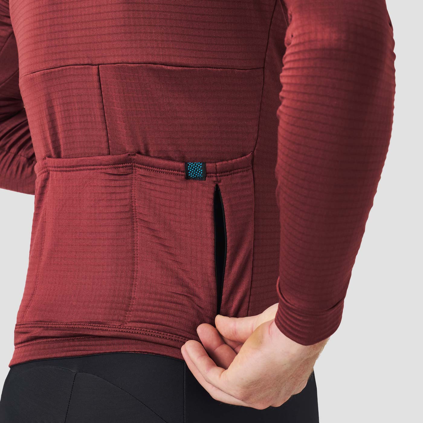 Men's Grid Thermal Jersey - Burgundy - Image 3