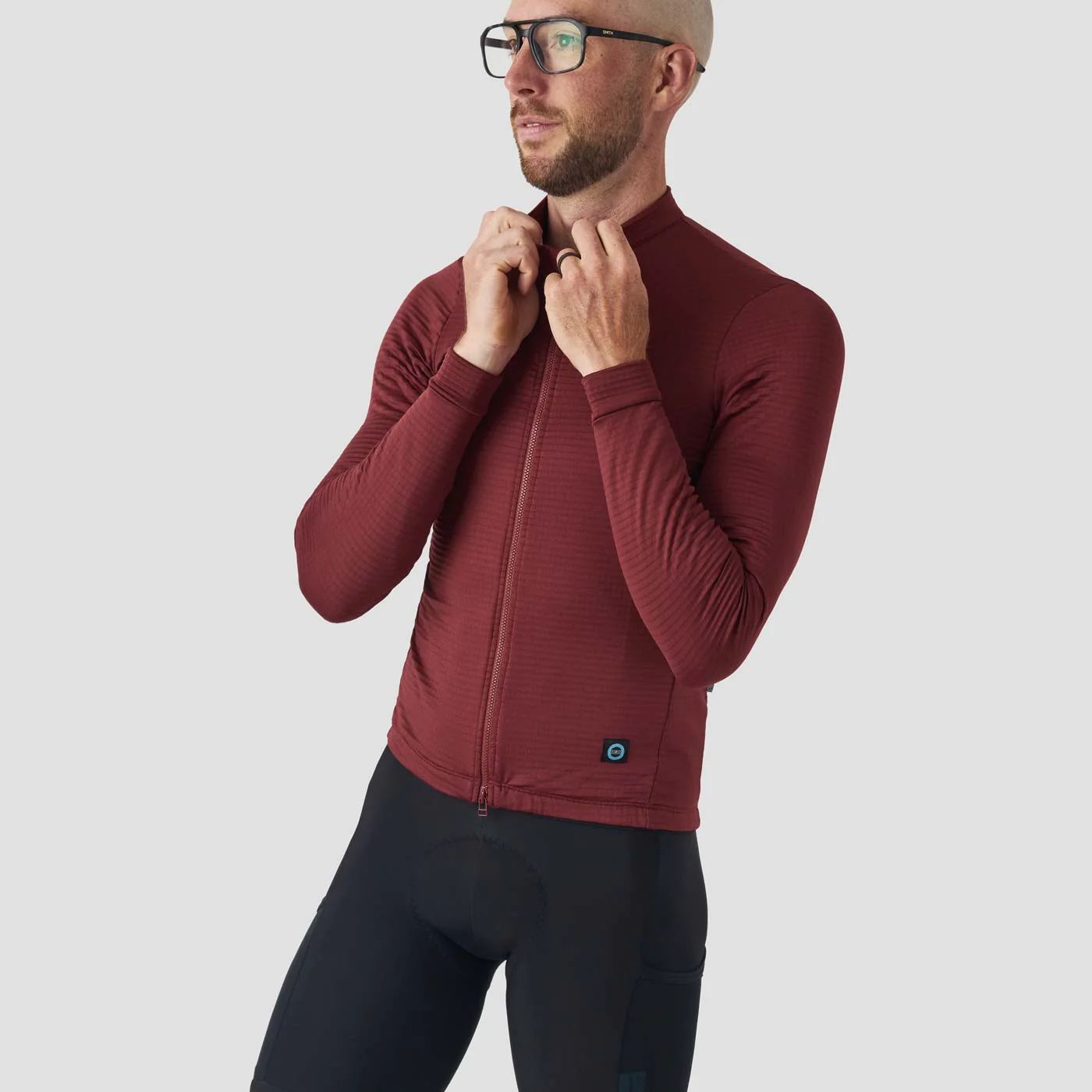Men's Grid Thermal Jersey - Burgundy - Image 4
