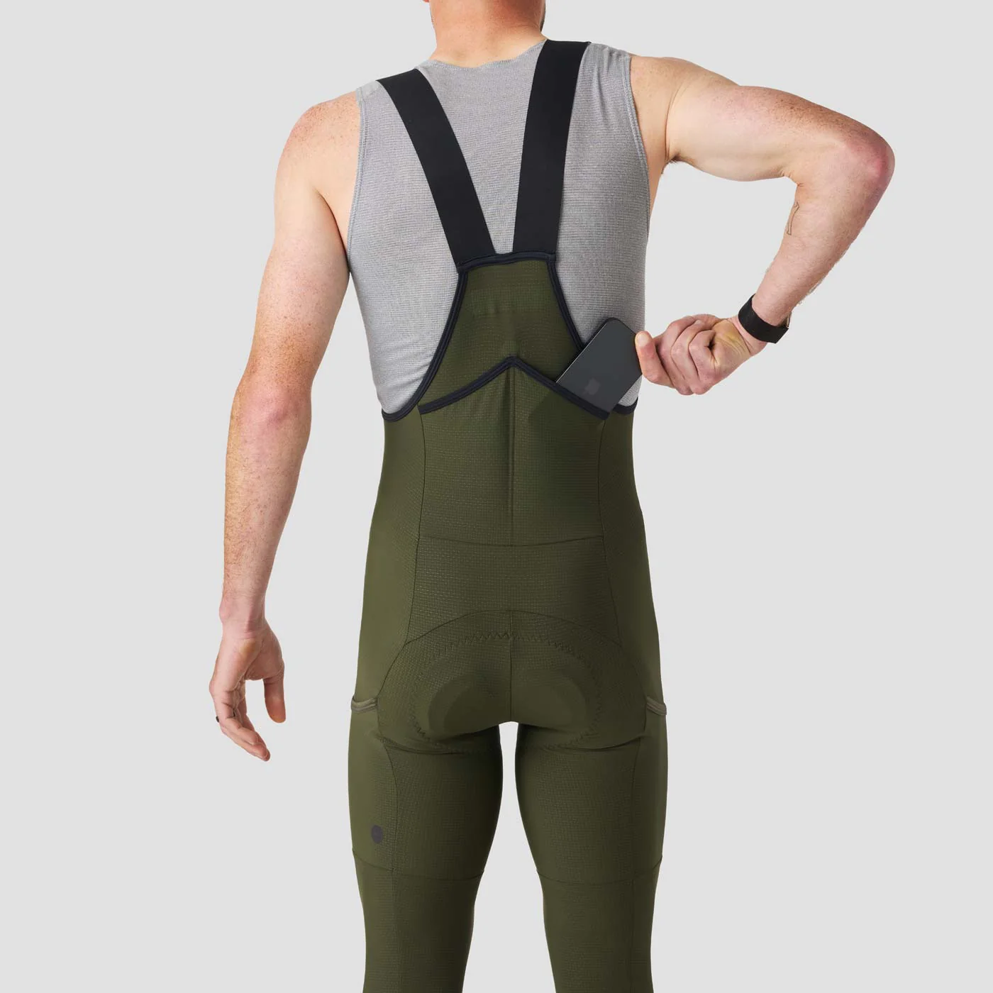 Men's Lightweight Cargo Bib Tight - Olive - Image 7