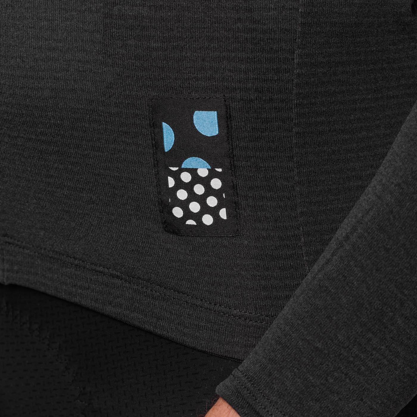 Men's Long Sleeve Micro Grid Jersey - Charcoal - Image 4
