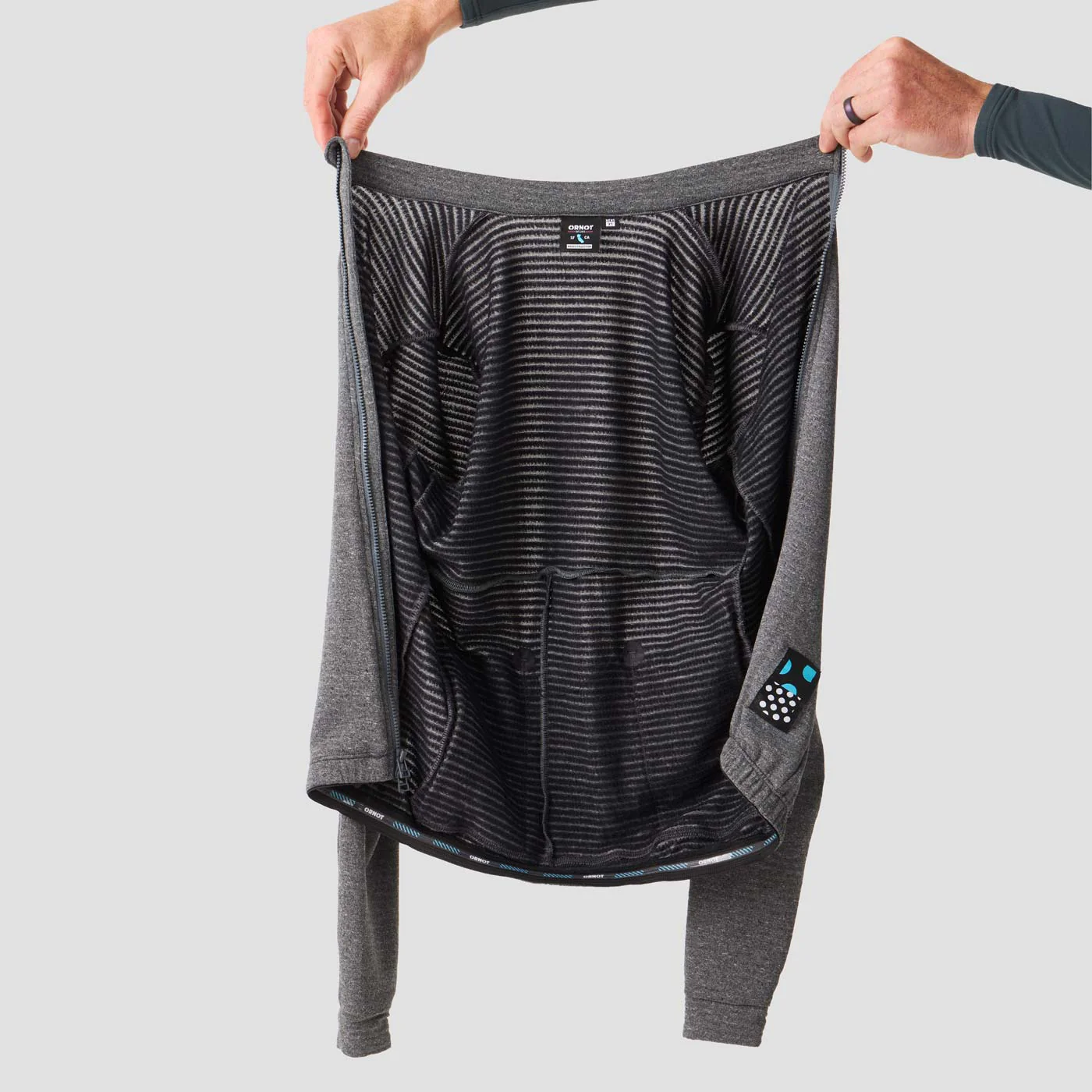 Men's Merino Grid Thermal Jersey - Charcoal - Image 11