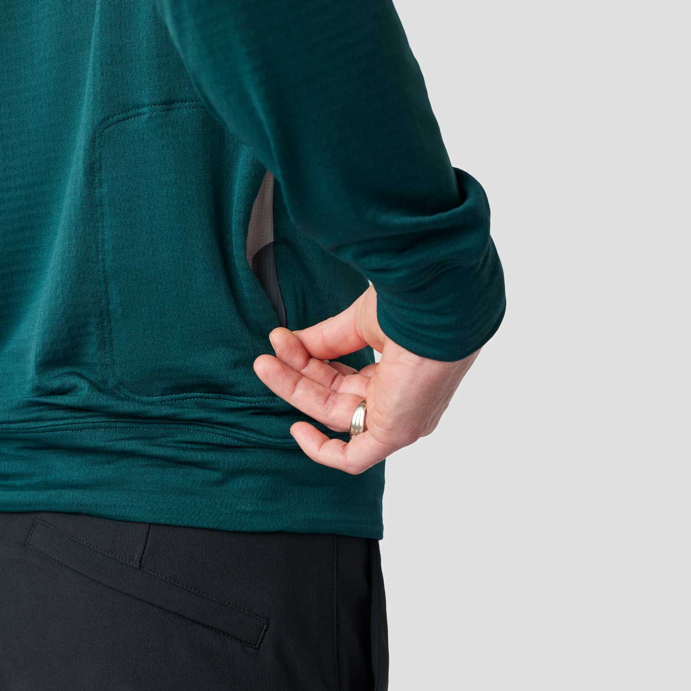 Men's Micro Grid Gravel Sweater - Dark Teal - Image 3