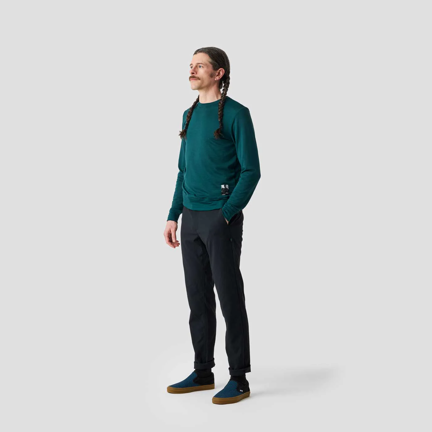 Men's Micro Grid Gravel Sweater - Dark Teal - Image 4