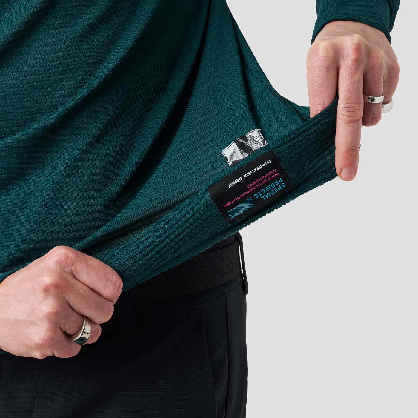 Men's Micro Grid Gravel Sweater - Dark Teal - Image 5