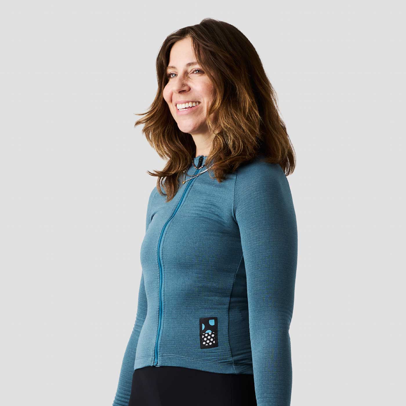 Women's Long Sleeve Micro Grid Jersey - Glacier Freeze - Image 3